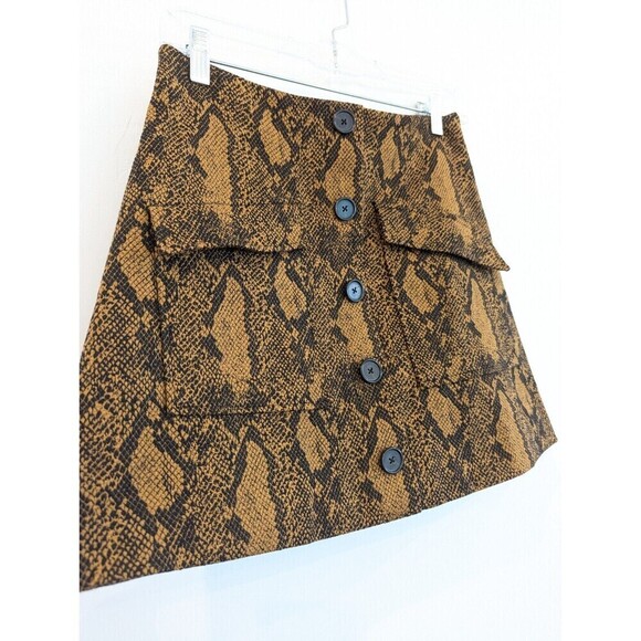 Joie Mini Skirt Womens Size 2 Brown Snake Print - Picture 4 of 12